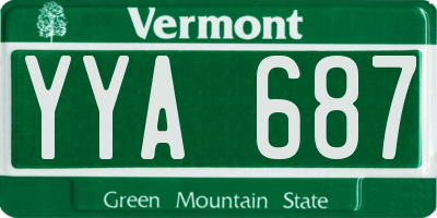 VT license plate YYA687
