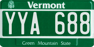 VT license plate YYA688