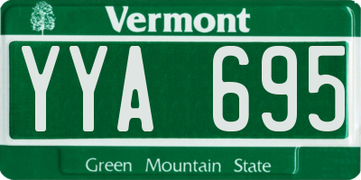 VT license plate YYA695