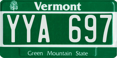 VT license plate YYA697