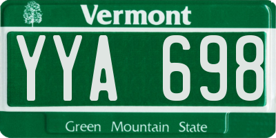VT license plate YYA698