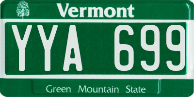 VT license plate YYA699