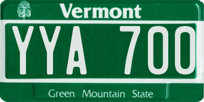 VT license plate YYA700