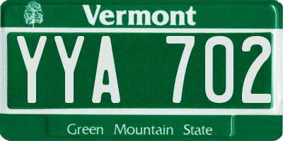 VT license plate YYA702