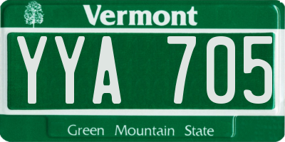 VT license plate YYA705