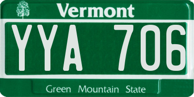 VT license plate YYA706