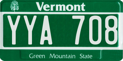 VT license plate YYA708