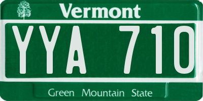 VT license plate YYA710