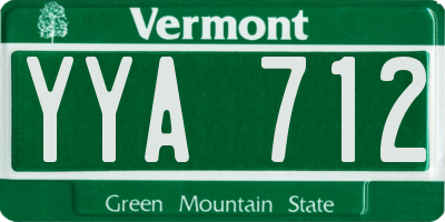 VT license plate YYA712