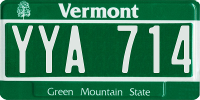 VT license plate YYA714
