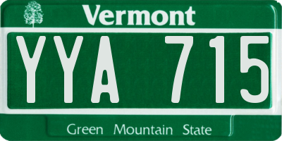 VT license plate YYA715