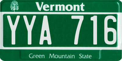 VT license plate YYA716