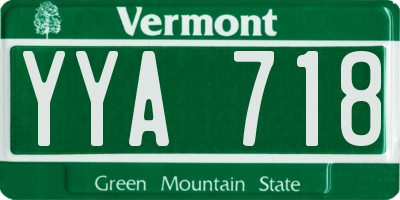 VT license plate YYA718