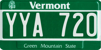VT license plate YYA720