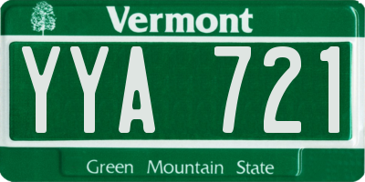 VT license plate YYA721