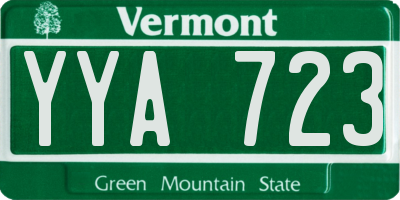 VT license plate YYA723