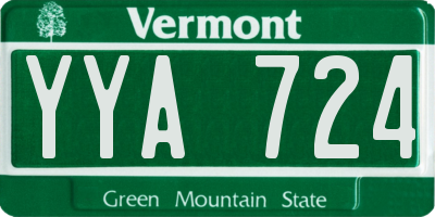 VT license plate YYA724