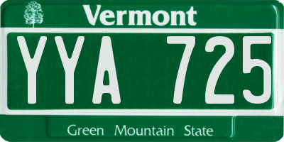 VT license plate YYA725