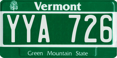 VT license plate YYA726