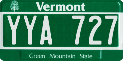 VT license plate YYA727