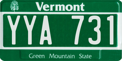 VT license plate YYA731