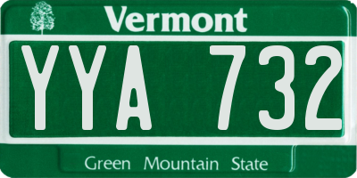VT license plate YYA732