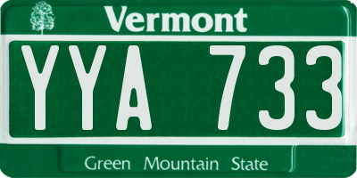 VT license plate YYA733