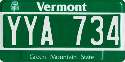 VT license plate YYA734