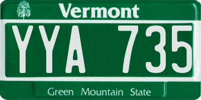VT license plate YYA735