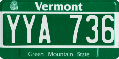 VT license plate YYA736