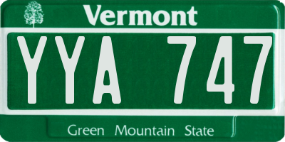 VT license plate YYA747