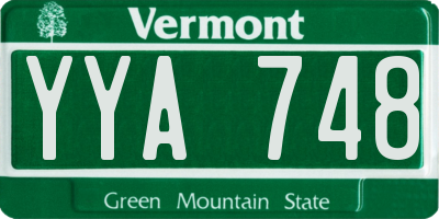 VT license plate YYA748