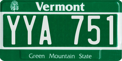 VT license plate YYA751