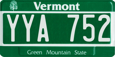 VT license plate YYA752