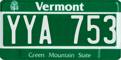 VT license plate YYA753