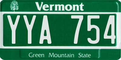 VT license plate YYA754
