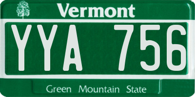 VT license plate YYA756