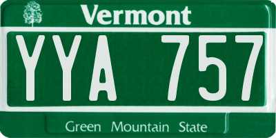 VT license plate YYA757