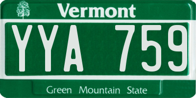 VT license plate YYA759