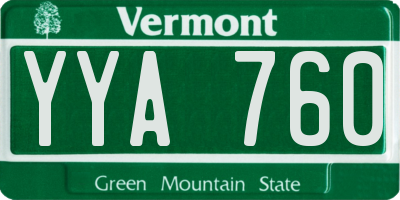 VT license plate YYA760