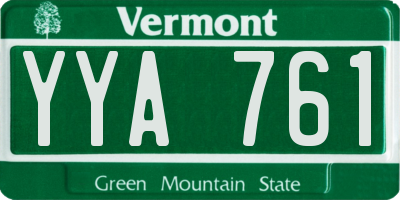 VT license plate YYA761