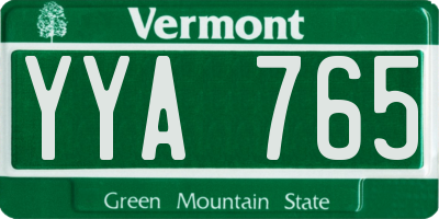VT license plate YYA765