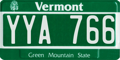 VT license plate YYA766