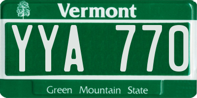 VT license plate YYA770