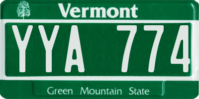 VT license plate YYA774