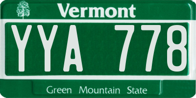 VT license plate YYA778