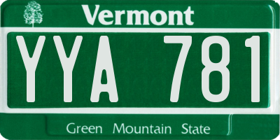 VT license plate YYA781