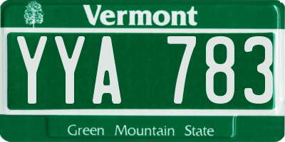 VT license plate YYA783