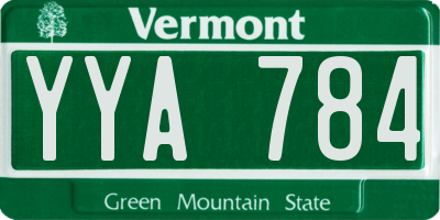 VT license plate YYA784