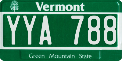 VT license plate YYA788
